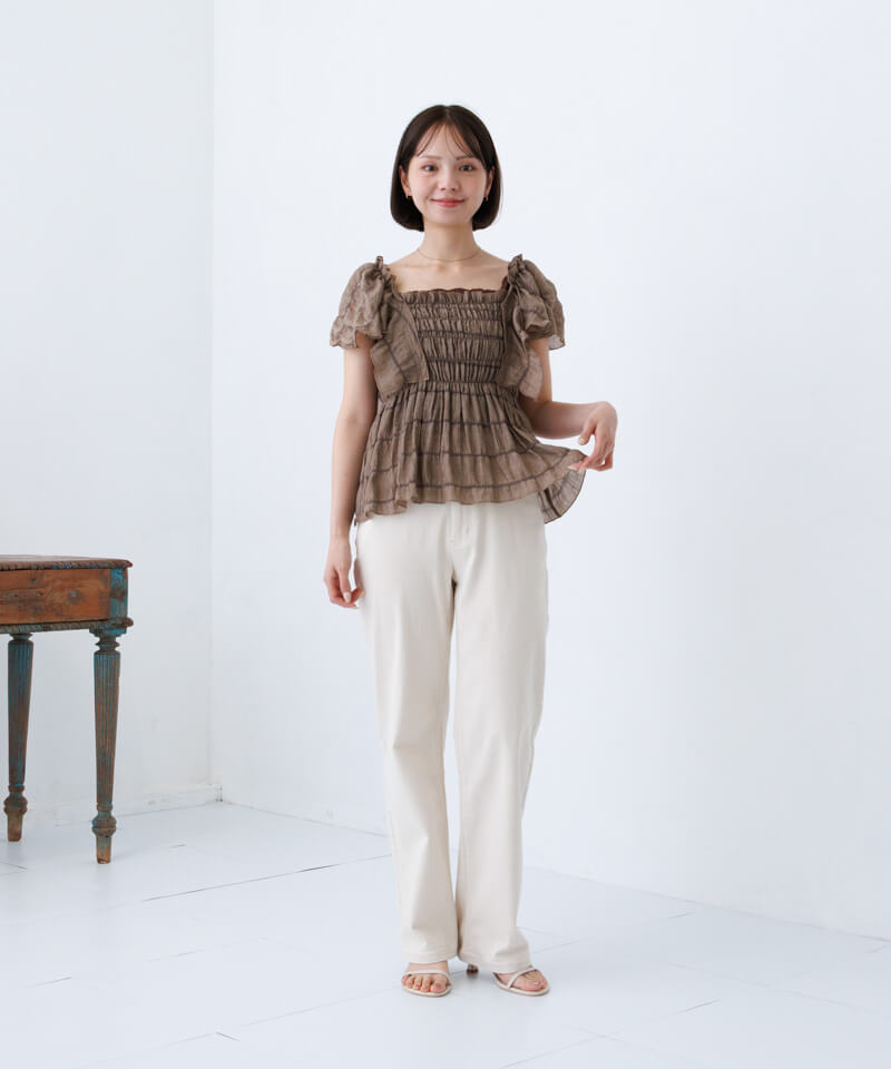 20%OFF】sheer papillon blouse4～ｼｱｰﾊﾟﾋﾟﾖﾝﾌﾞﾗｳｽ4 | flower／フラワー