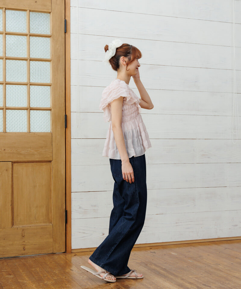 20%OFF】sheer papillon blouse4～ｼｱｰﾊﾟﾋﾟﾖﾝﾌﾞﾗｳｽ4 | flower