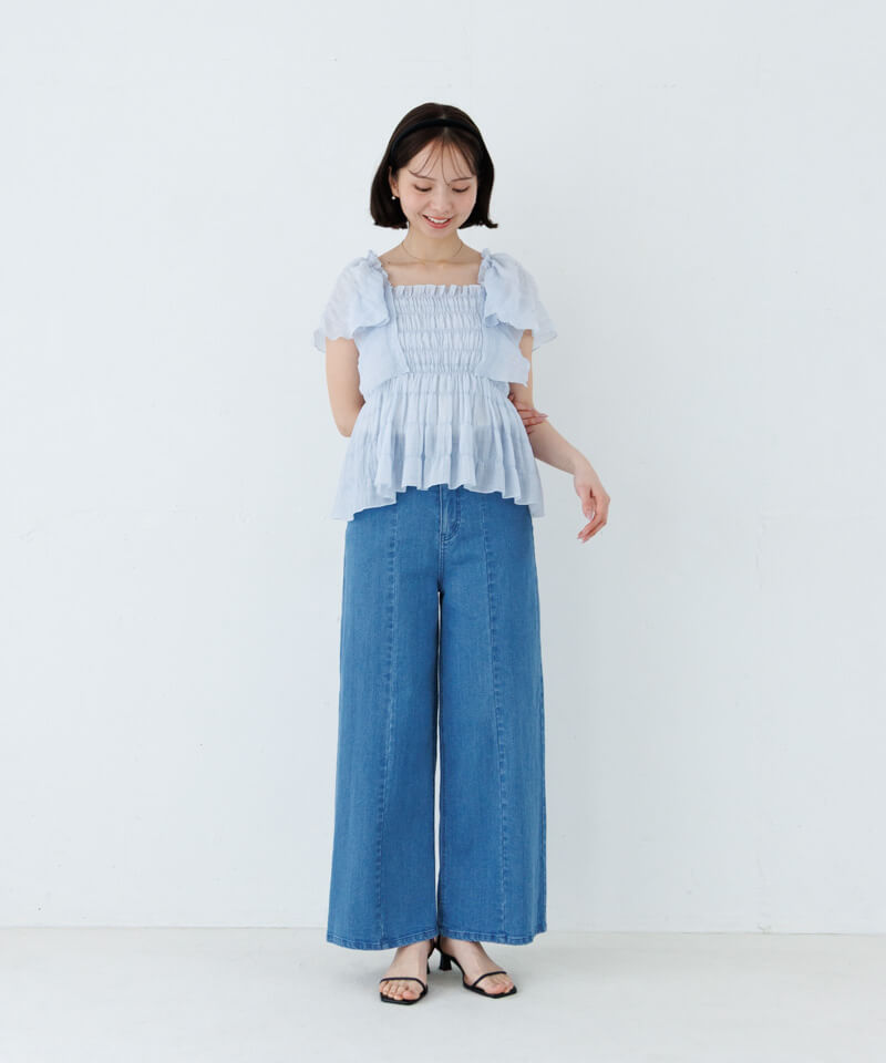 20%OFF】sheer papillon blouse4～ｼｱｰﾊﾟﾋﾟﾖﾝﾌﾞﾗｳｽ4 | flower／フラワー