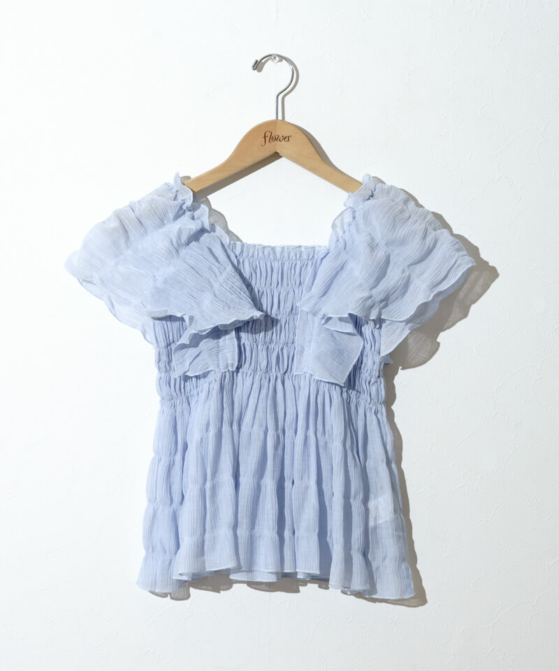 20%OFF】sheer papillon blouse4～ｼｱｰﾊﾟﾋﾟﾖﾝﾌﾞﾗｳｽ4 | flower／フラワー