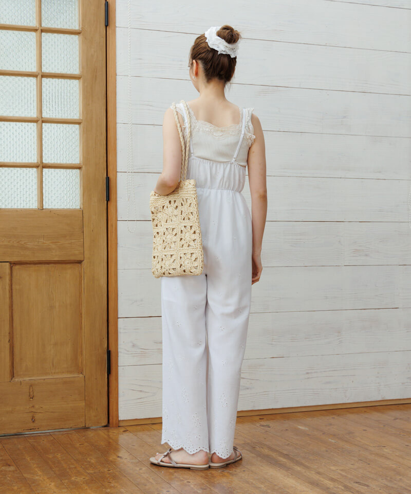 30%OFF】sunny cutwork rompers～ｻﾆｰｶｯﾄﾜｰｸﾛﾝﾊﾟｰｽ | flower