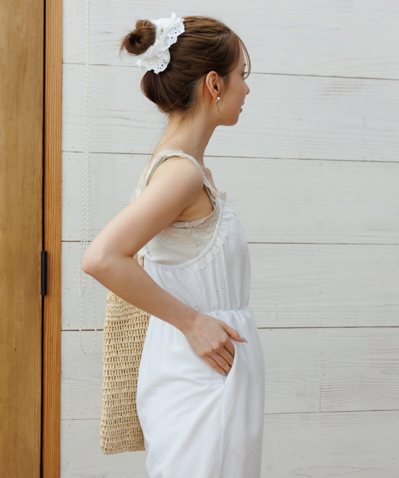 30%OFF】sunny cutwork rompers～ｻﾆｰｶｯﾄﾜｰｸﾛﾝﾊﾟｰｽ | flower