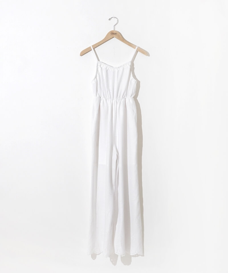 30%OFF】sunny cutwork rompers～ｻﾆｰｶｯﾄﾜｰｸﾛﾝﾊﾟｰｽ | flower