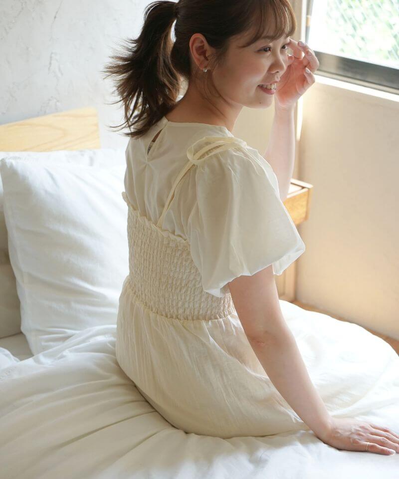 ワンピース chiro ドロストギャザーキャミワンピース | axes femme online shop
