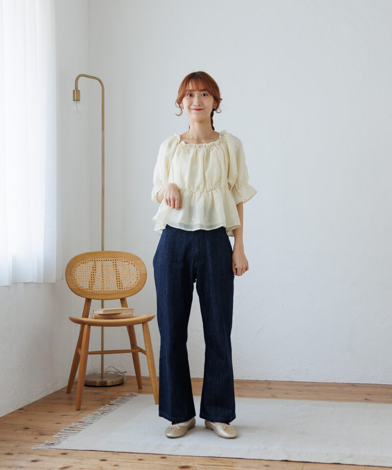 PAR ICI（パーリッシィ）の「リップコーティング リボンブラウス