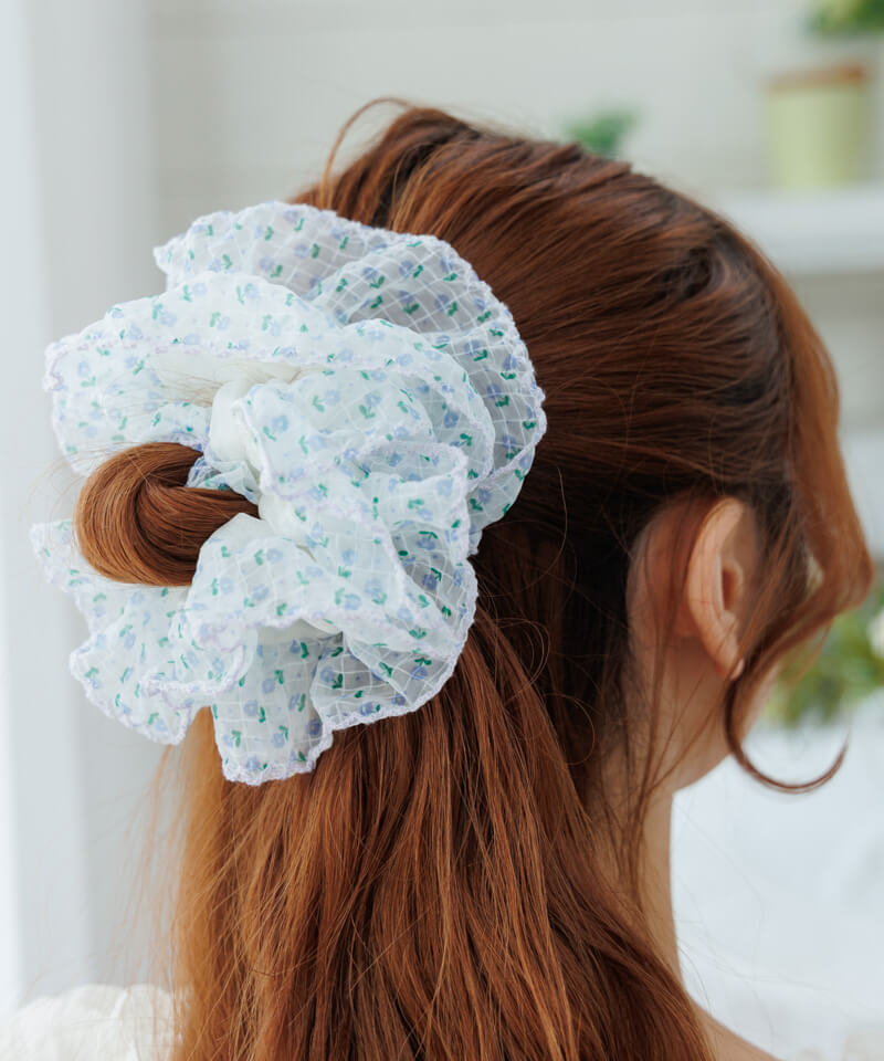 BELLA BIG シュシュ　ホワイト ChouChou - Large / STRIPE WHITE – BELLA