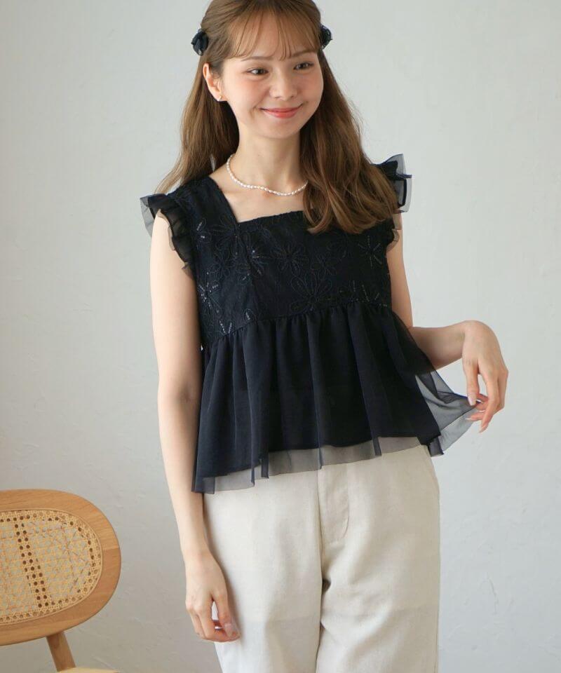 spangle flower top～ｽﾊﾟﾝｸﾞﾙﾌﾗﾜｰﾄｯﾌﾟ | flower／フラワー公式通販