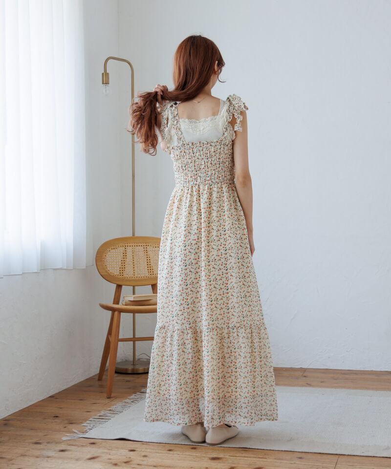 ワンピース flower pleats cami onepiece 10%OFF】pleats cami onepiece～ﾌﾟﾘｰﾂｷｬﾐﾜﾝﾋﾟｰｽ | flower