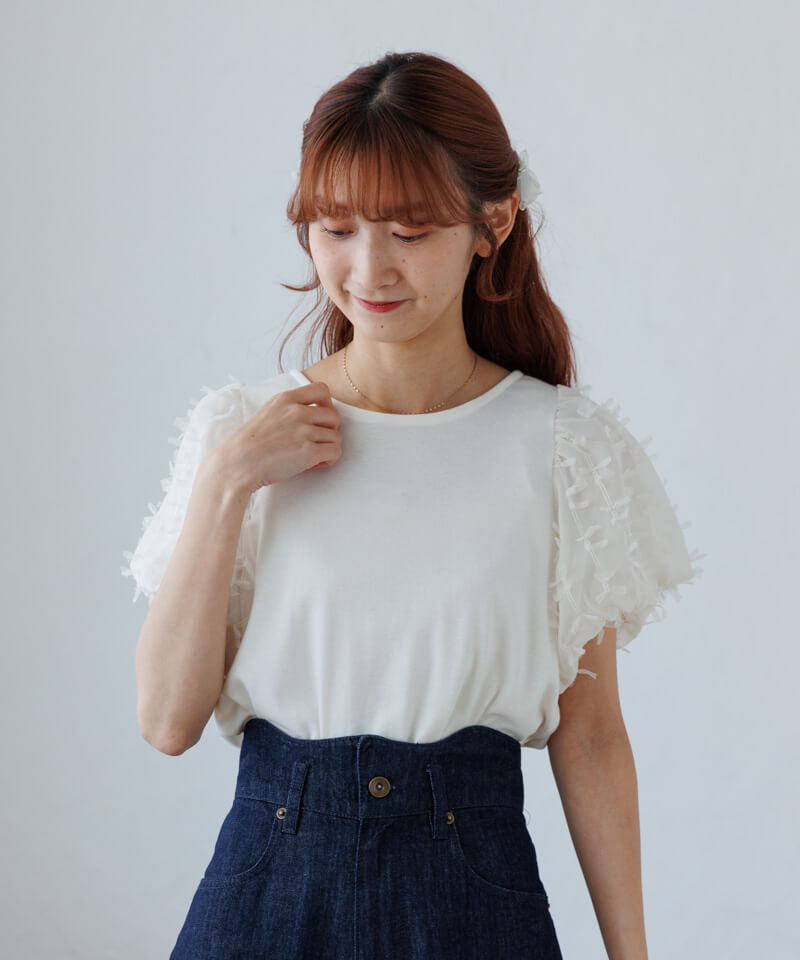 トップス Nancy ribbon tops AM1369 ANDMARY】Nancy ribbon tops