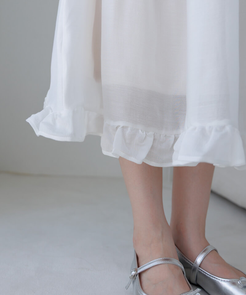 30%OFF】glossy tiered skirt～ｸﾞﾛｯｼｰﾃｨｱｰﾄﾞｽｶｰﾄ | flower／フラワー