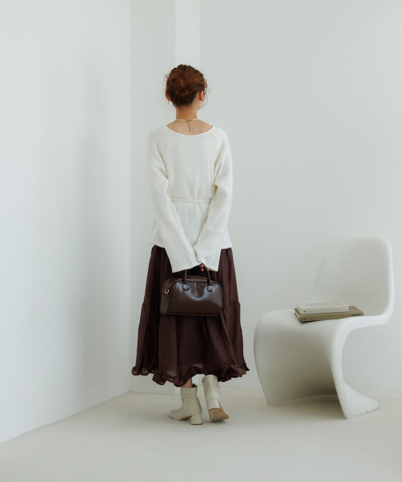 30%OFF】glossy tiered skirt～ｸﾞﾛｯｼｰﾃｨｱｰﾄﾞｽｶｰﾄ | flower／フラワー