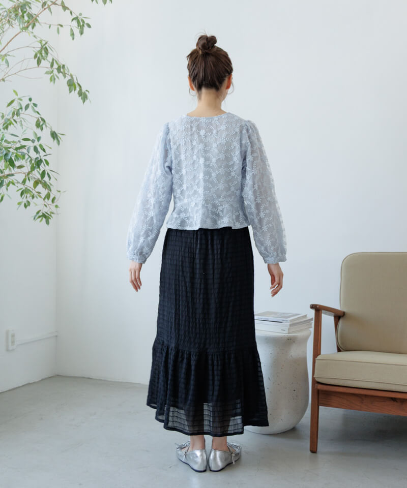 50%OFF】blooming ribbon top～ﾌﾞﾙｰﾐﾝｸﾞﾘﾎﾞﾝﾄｯﾌﾟ | flower／フラワー