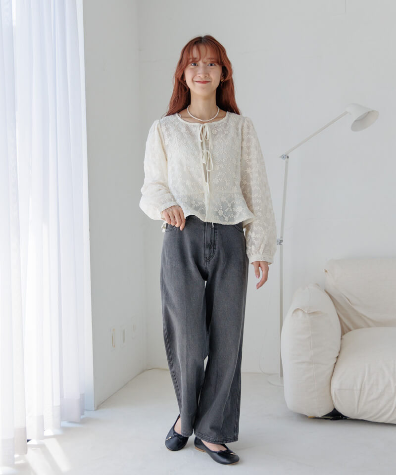 blooming ribbon top～ﾌﾞﾙｰﾐﾝｸﾞﾘﾎﾞﾝﾄｯﾌﾟ | flower／フラワー公式通販