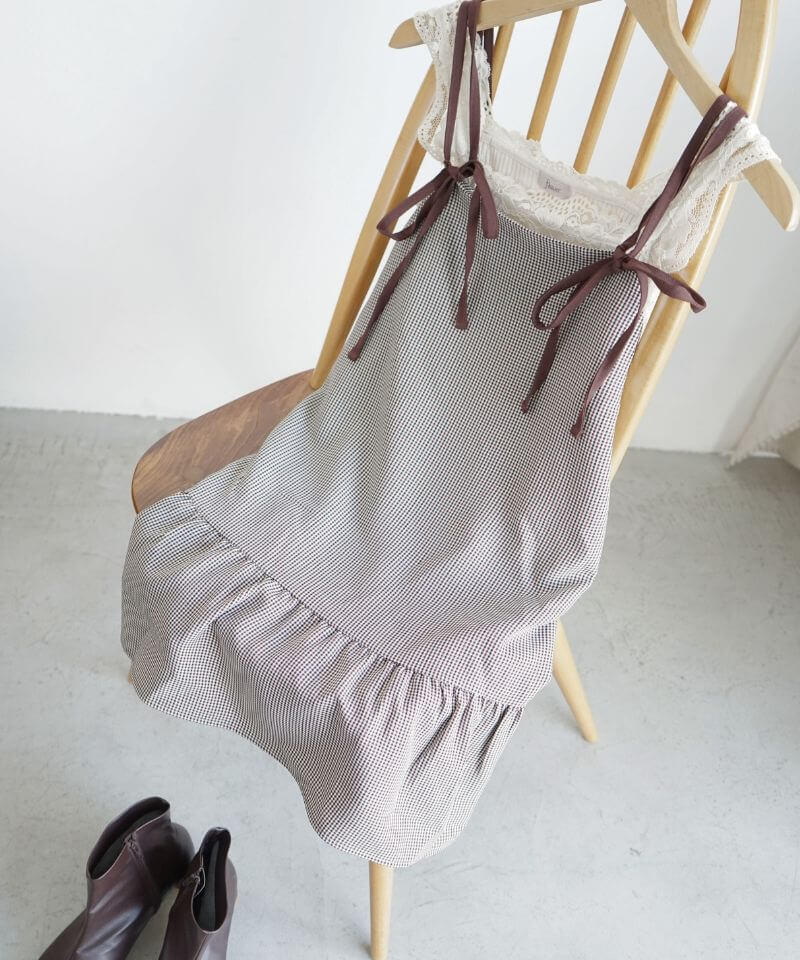 ワンピース theredthread S layered dress bug check THEREDTHREAD / ザレッドスレッド】S layered dress bug check