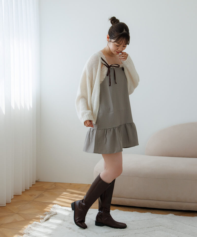 30%OFF】layered check onepiece～ﾚｲﾔｰﾄﾞﾁｪｯｸﾜﾝﾋﾟｰｽ | flower