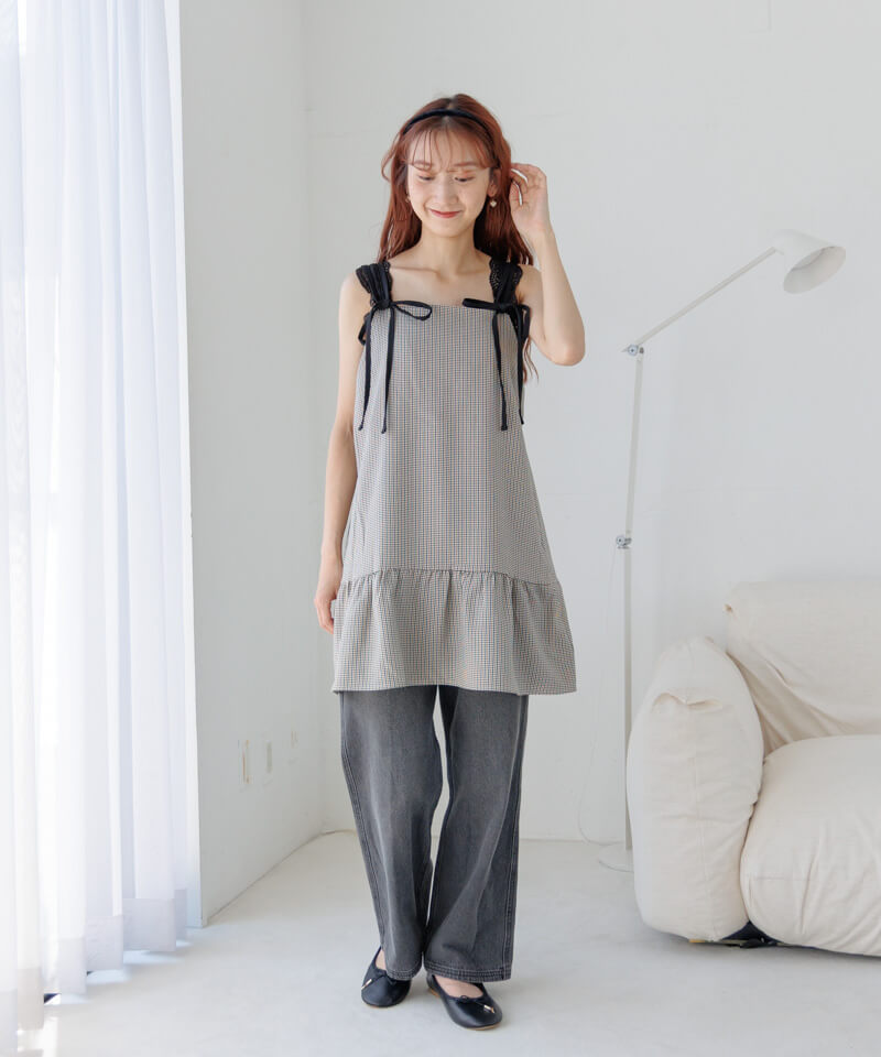layered check onepiece～ﾚｲﾔｰﾄﾞﾁｪｯｸﾜﾝﾋﾟｰｽ | flower／フラワー