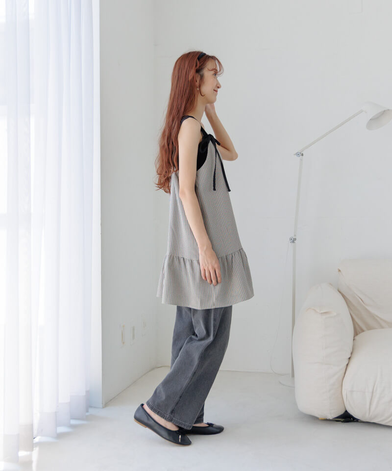 30%OFF】layered check onepiece～ﾚｲﾔｰﾄﾞﾁｪｯｸﾜﾝﾋﾟｰｽ | flower