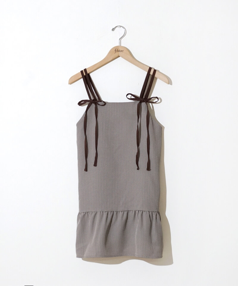 ワンピース Lumignon diagonal check papillon knit op ワンピース diagonal check papillon knit op Lumignon Printed