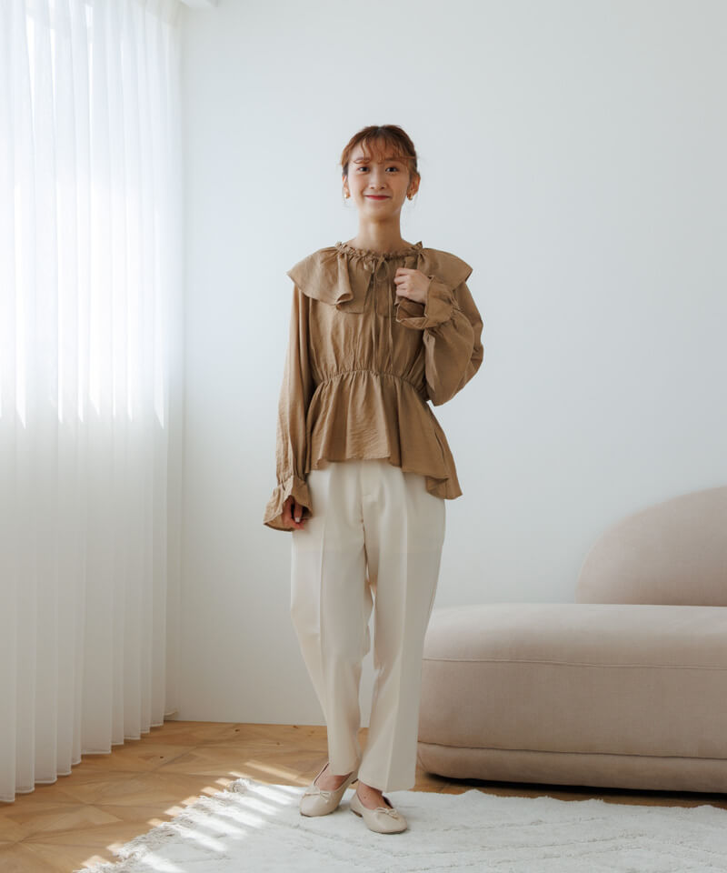 Luuu ハンドメイド repoブラウス pearl ruffled blouse～ﾊﾟｰﾙﾗｯﾌﾙﾄﾞﾌﾞﾗｳｽ | flower／フラワー公式通販