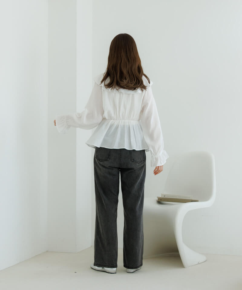 40%OFF】pearl ruffled blouse～ﾊﾟｰﾙﾗｯﾌﾙﾄﾞﾌﾞﾗｳｽ | flower／フラワー