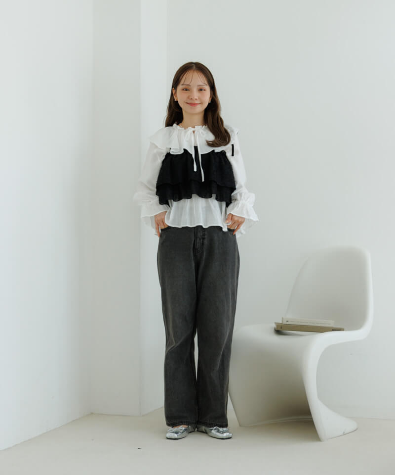 pearl ruffled blouse～ﾊﾟｰﾙﾗｯﾌﾙﾄﾞﾌﾞﾗｳｽ | flower／フラワー公式通販