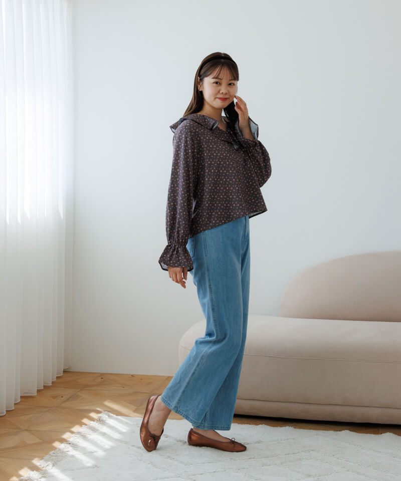 Bibiy B. BLOOMY BLOUSE ブルームブラウス 50%OFF】botanical EMB blouse～ﾎﾞﾀﾆｶﾙｲｰｴﾑﾋﾞｰﾌﾞﾗｳｽ | flower