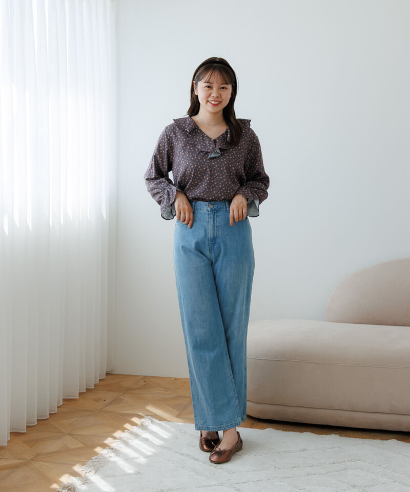 40%OFF】ruffled bloom blouse～ﾗｯﾌﾙﾄﾞﾌﾞﾙｰﾑﾌﾞﾗｳｽ | flower／フラワー