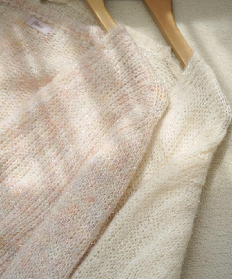 Vintage FlowerフロッキーKnitカーディガン Vintage FlowerフロッキーKnitカーディガン