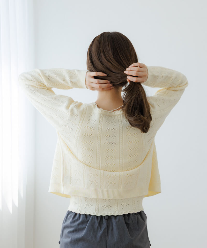 ribbon ensemble knit～ﾘﾎﾞﾝｱﾝｻﾝﾌﾞﾙﾆｯﾄ | flower／フラワー公式通販