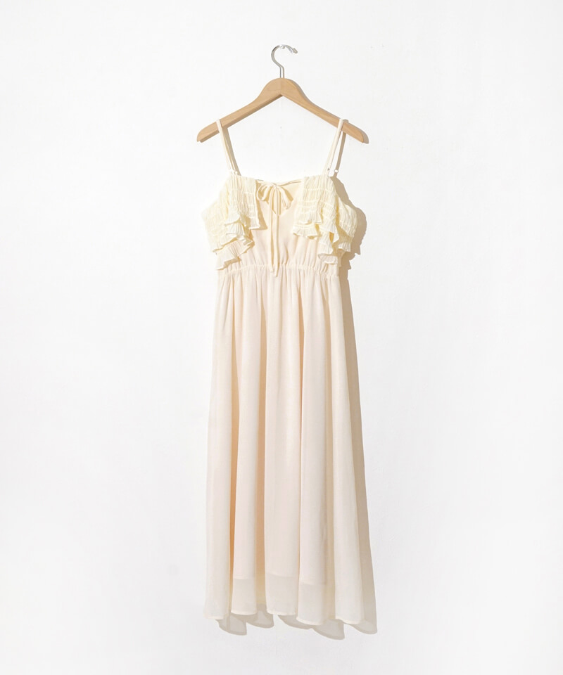 andwang Ruffle frill cami onepiece 値下げ不可 SLY | FRONT GATHER CAMI ワンピース (ワンピース(ロング