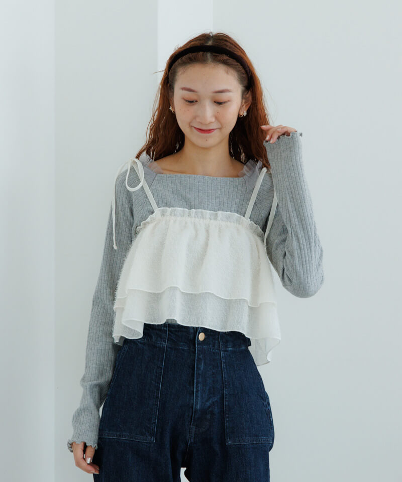 shaggy frill bustier～ｼｬｷﾞｰﾌﾘﾙﾋﾞｽﾁｪ | flower／フラワー公式通販