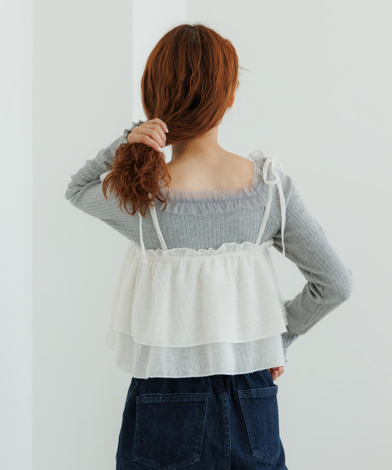 shaggy frill bustier～ｼｬｷﾞｰﾌﾘﾙﾋﾞｽﾁｪ | flower／フラワー公式通販