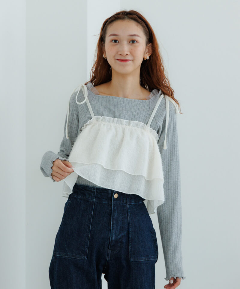 sweet tulle top～ｽｳｨｰﾄﾁｭｰﾙﾄｯﾌﾟ | flower／フラワー公式通販