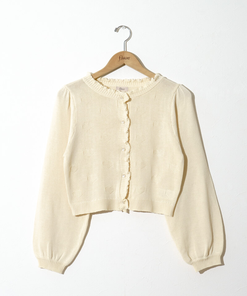 ふが❤︎ページ happy heart cardigan～ﾊｯﾋﾟｰﾊｰﾄｶｰﾃﾞｨｶﾞﾝ | flower／フラワー