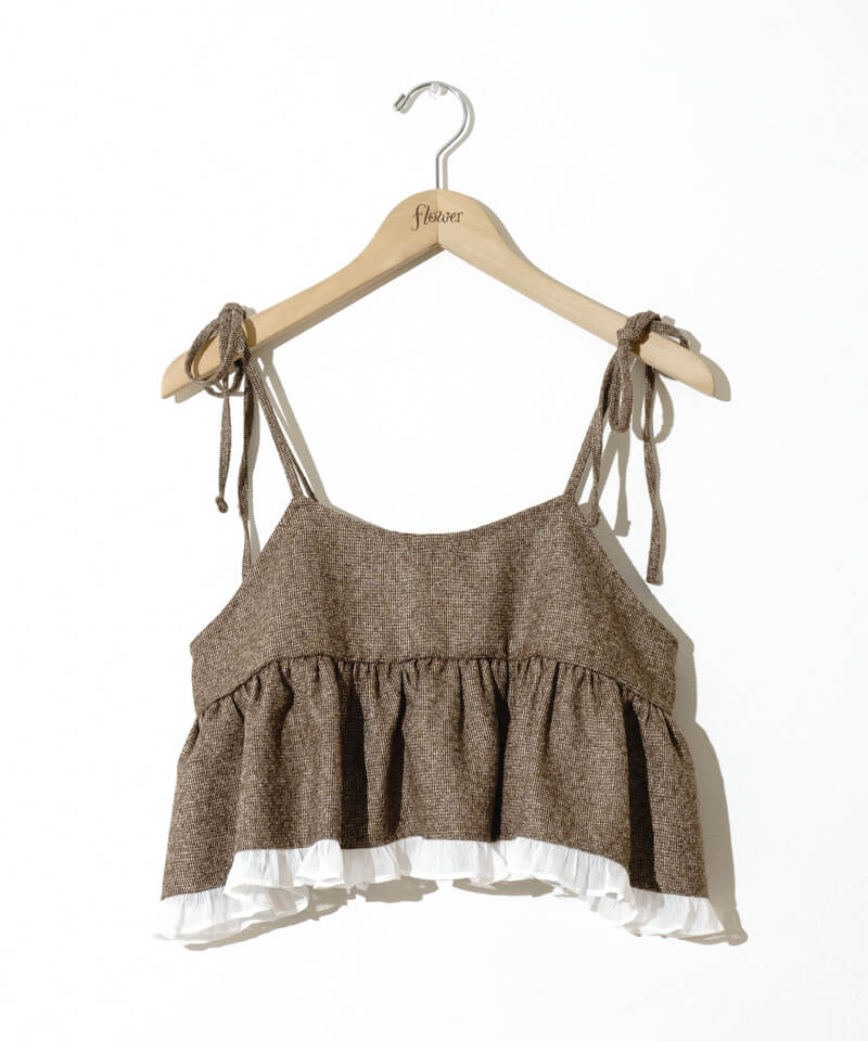 モネピネoriginal print bustier/オリジナルプリントビスチェ NOUNLESS - CHECK BRA BUSTIER (GRAY) / チェックブラビスチェ グレー