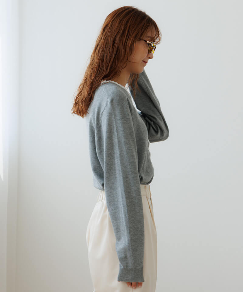 フリルカーディガン セール】knit frill cardigan / ニットフリルカーディガン