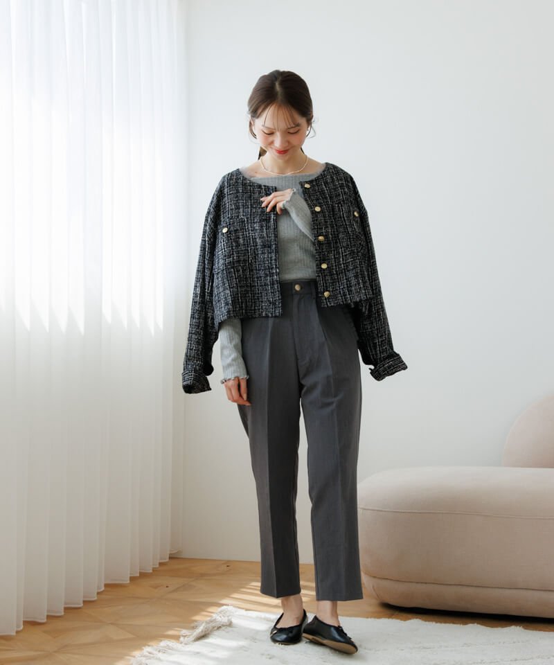 shiny tweed jacket～ｼｬｲﾆｰﾂｲｰﾄﾞｼﾞｬｹｯﾄ | flower／フラワー公式通販