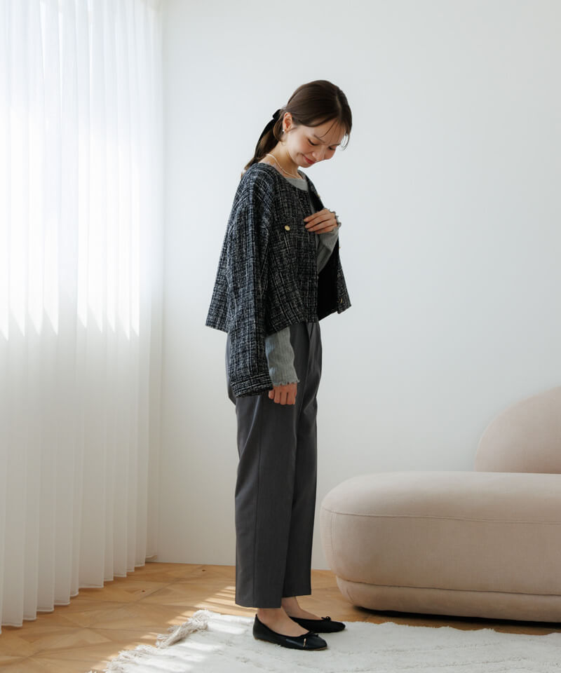 shiny tweed jacket～ｼｬｲﾆｰﾂｲｰﾄﾞｼﾞｬｹｯﾄ | flower／フラワー公式通販