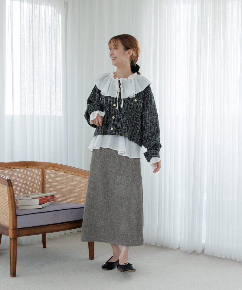 50%OFF】shiny tweed jacket～ｼｬｲﾆｰﾂｲｰﾄﾞｼﾞｬｹｯﾄ | flower／フラワー