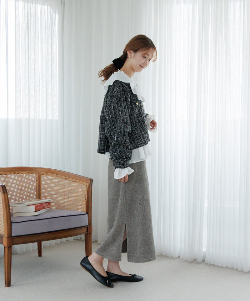 50%OFF】shiny tweed jacket～ｼｬｲﾆｰﾂｲｰﾄﾞｼﾞｬｹｯﾄ | flower／フラワー