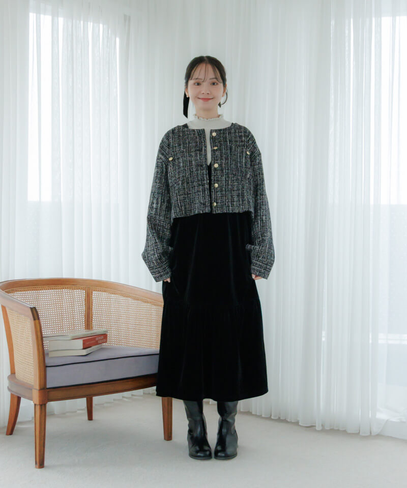 shiny tweed jacket～ｼｬｲﾆｰﾂｲｰﾄﾞｼﾞｬｹｯﾄ | flower／フラワー公式通販