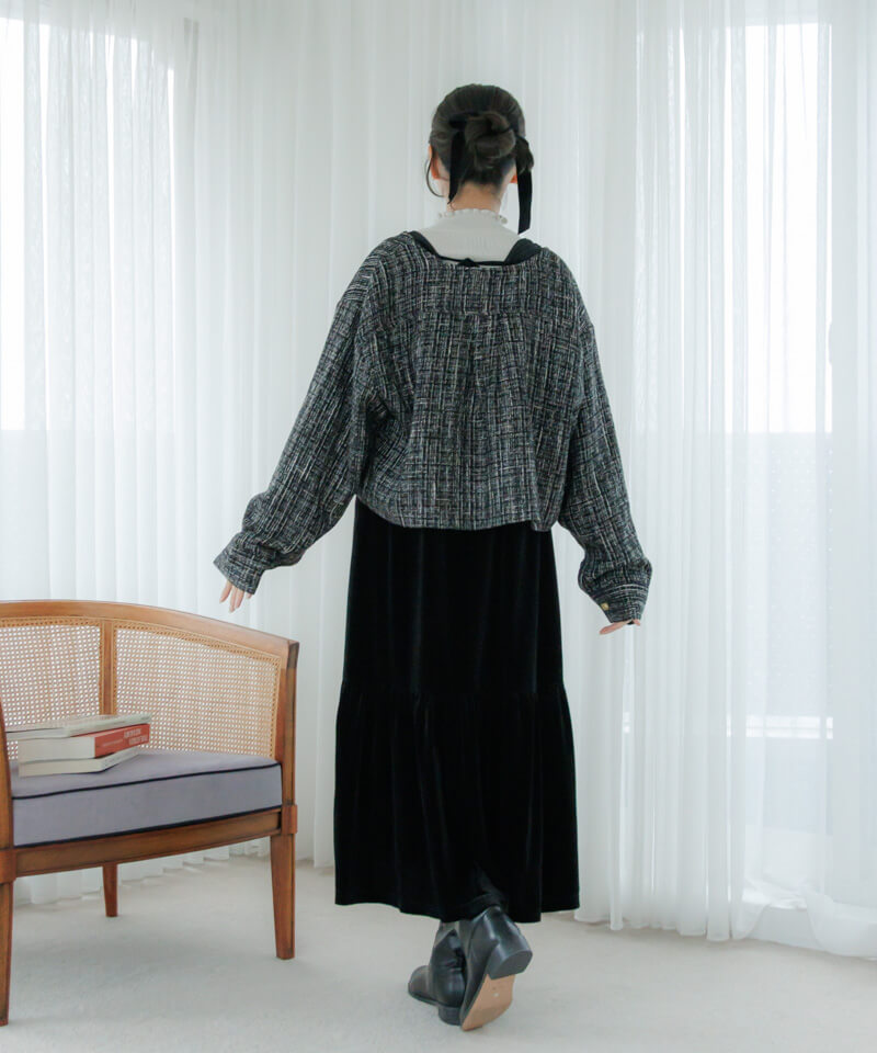 shiny tweed jacket～ｼｬｲﾆｰﾂｲｰﾄﾞｼﾞｬｹｯﾄ | flower／フラワー公式通販