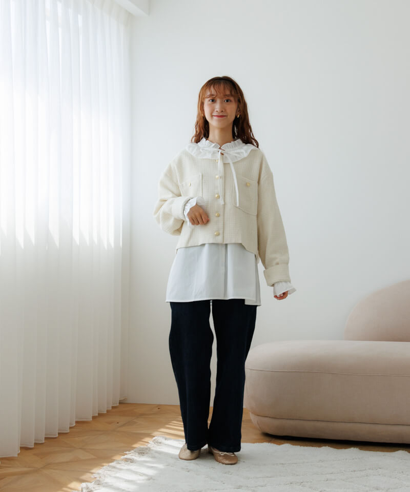 shiny tweed jacket～ｼｬｲﾆｰﾂｲｰﾄﾞｼﾞｬｹｯﾄ | flower／フラワー公式通販