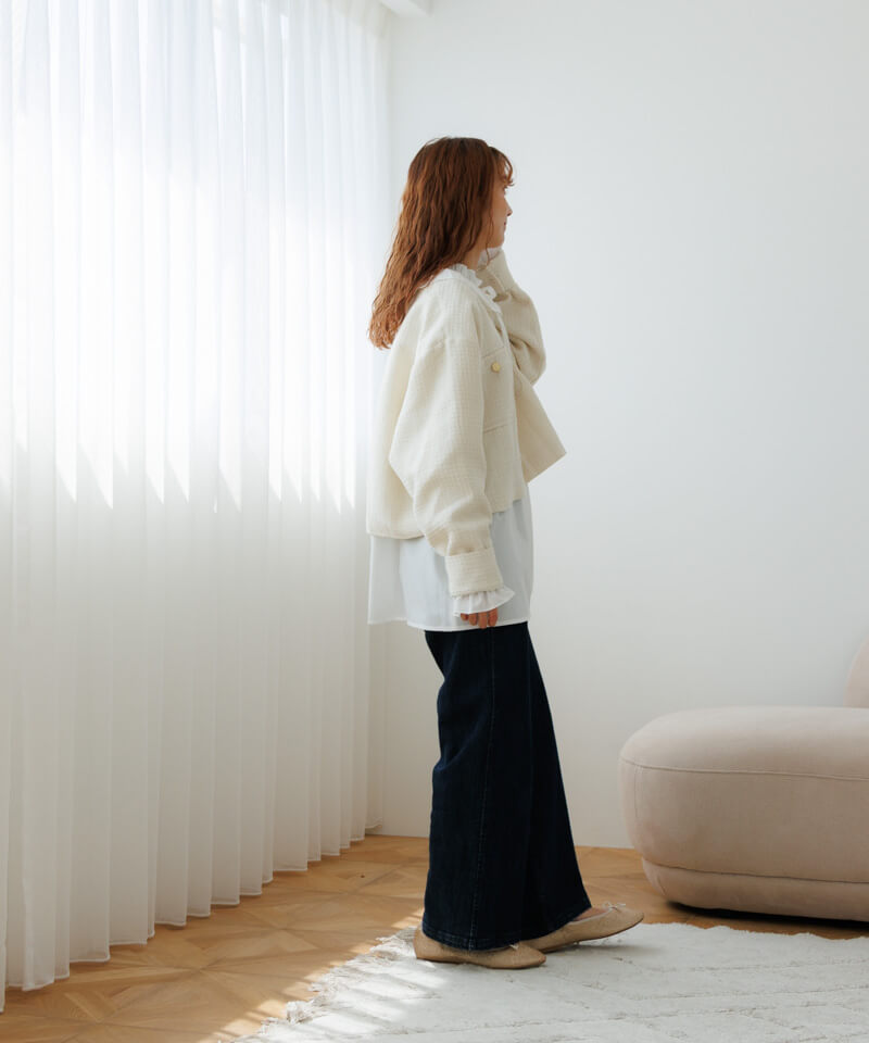 40%OFF】shiny tweed jacket～ｼｬｲﾆｰﾂｲｰﾄﾞｼﾞｬｹｯﾄ | flower／フラワー