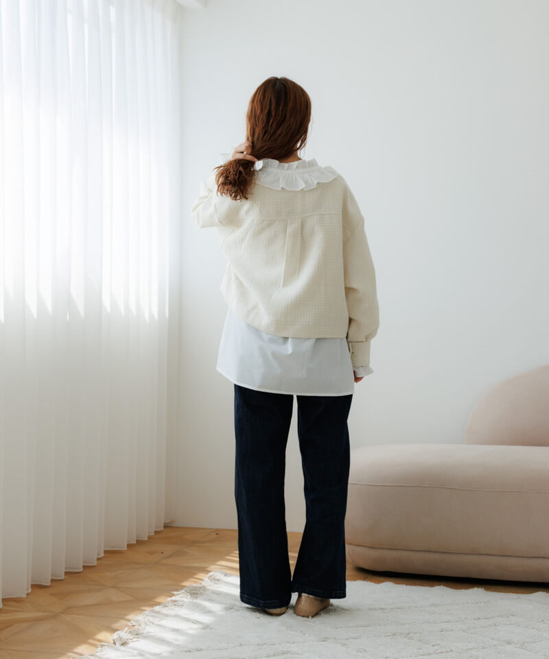 40%OFF】shiny tweed jacket～ｼｬｲﾆｰﾂｲｰﾄﾞｼﾞｬｹｯﾄ | flower／フラワー