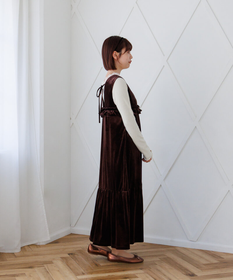 20%OFF】charming velour onepiece～ﾁｬｰﾐﾝｸﾞﾍﾞﾛｱﾜﾝﾋﾟｰｽ | flower