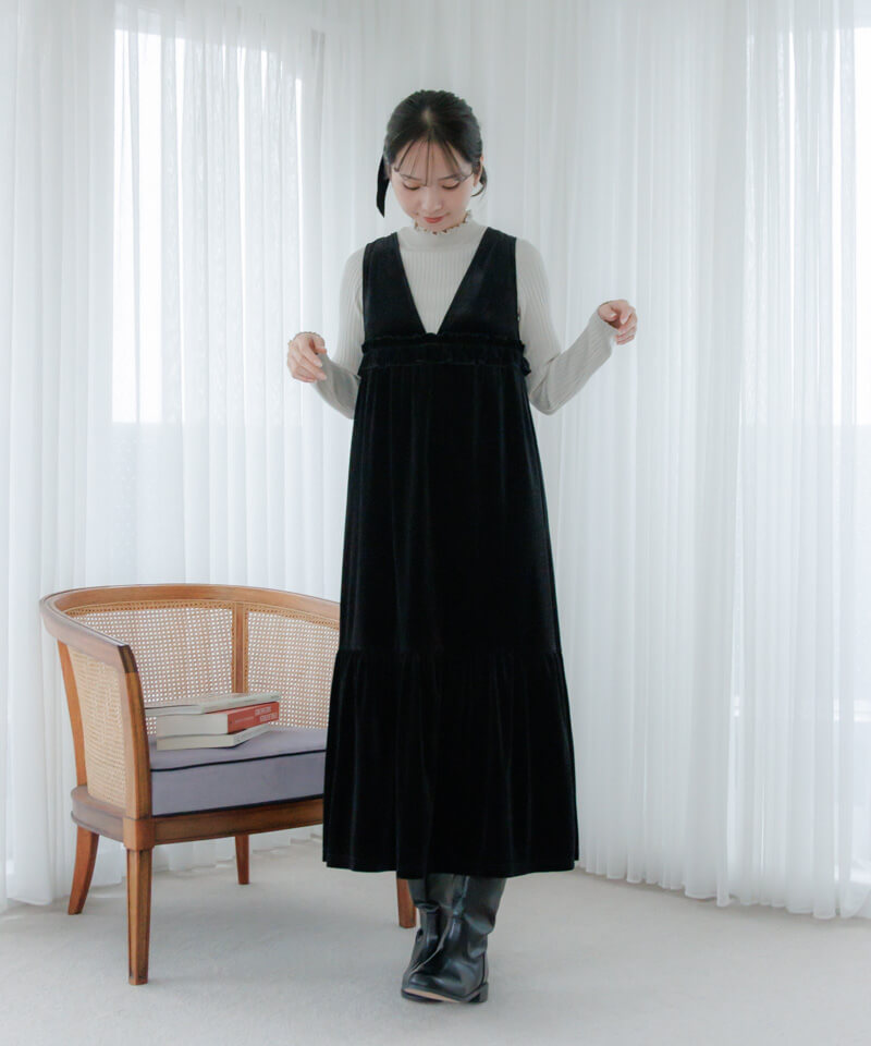 20%OFF】charming velour onepiece～ﾁｬｰﾐﾝｸﾞﾍﾞﾛｱﾜﾝﾋﾟｰｽ | flower