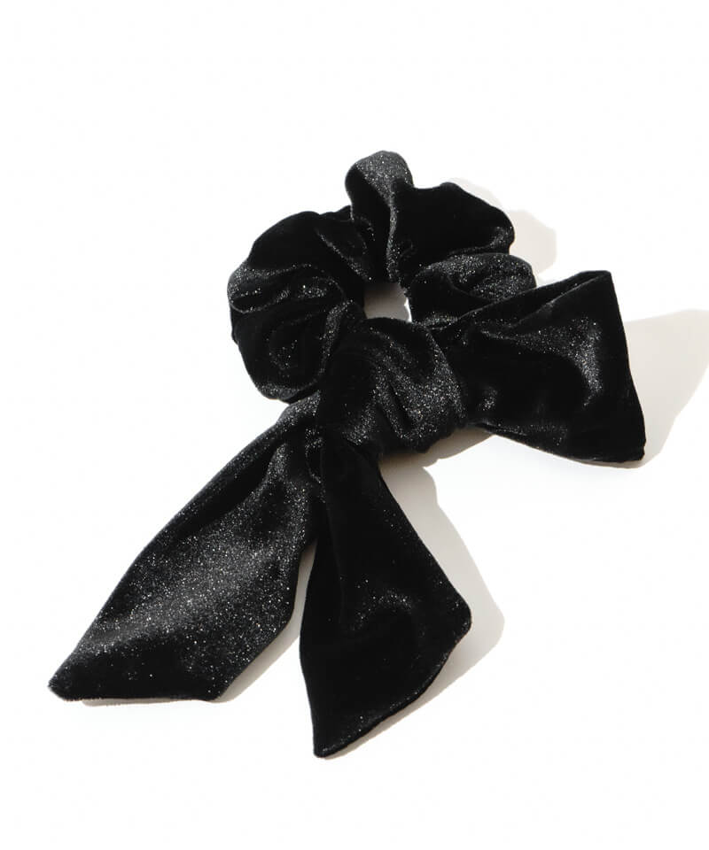 【新品】LETICIA Ribbon-VELVET リボンシュシュ ブラック LETICIA＞リボン ベルベットシュシュ