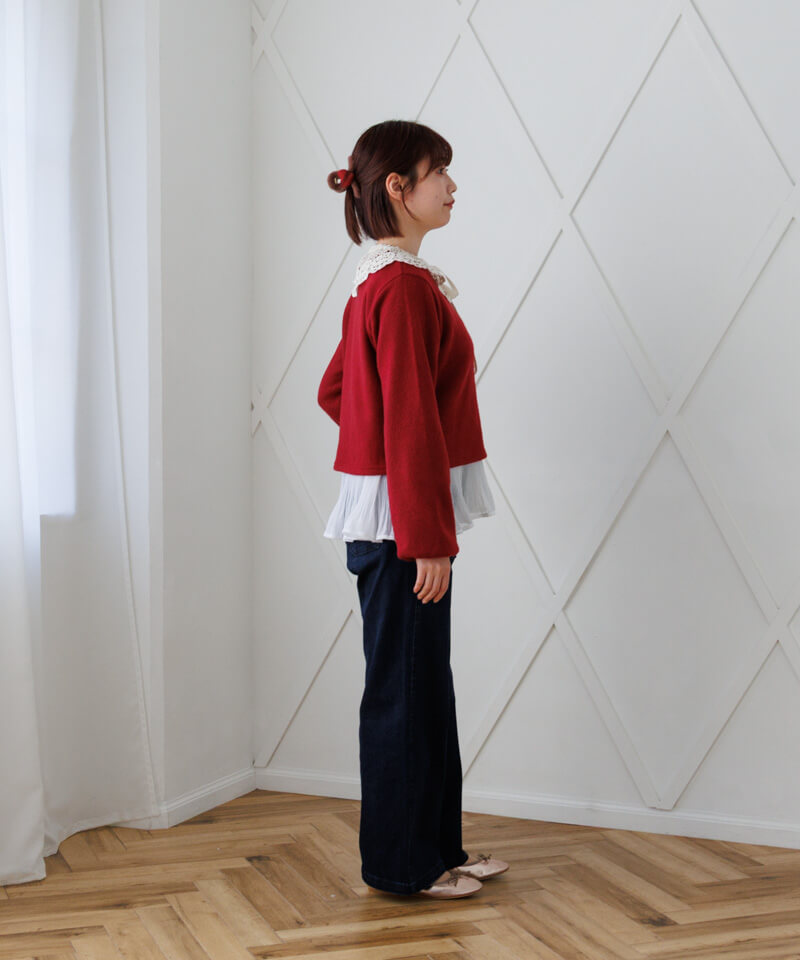 flower リボンカーディガン 10%OFF】ribbon button cardigan～ﾘﾎﾞﾝﾎﾞﾀﾝｶｰﾃﾞｨｶﾞﾝ | flower