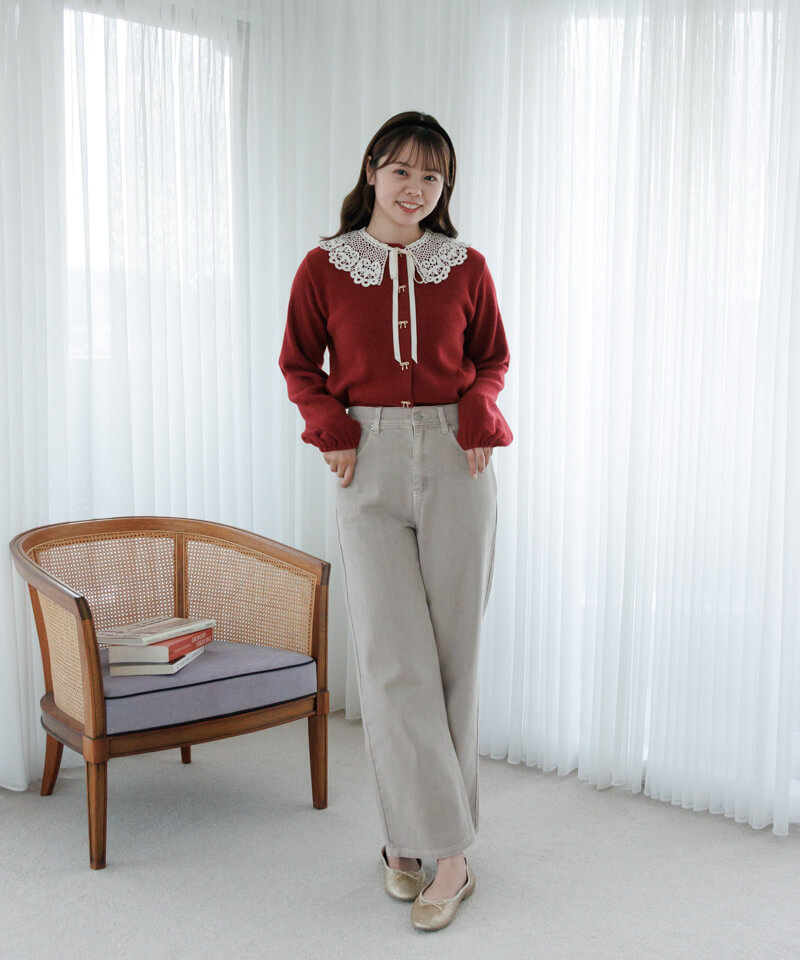 flower リボンカーディガン 10%OFF】ribbon button cardigan～ﾘﾎﾞﾝﾎﾞﾀﾝｶｰﾃﾞｨｶﾞﾝ | flower